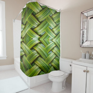 Rideaux De Douche Tissu de bambou vert frais
