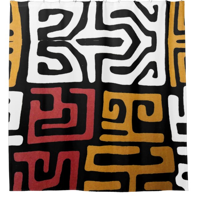 Rideaux De Douche Tissu de boue africain (Devant)