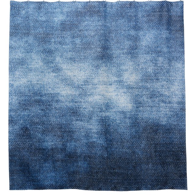 Rideaux De Douche Tissu en denim usé, arrière - plan texturé. (Devant)