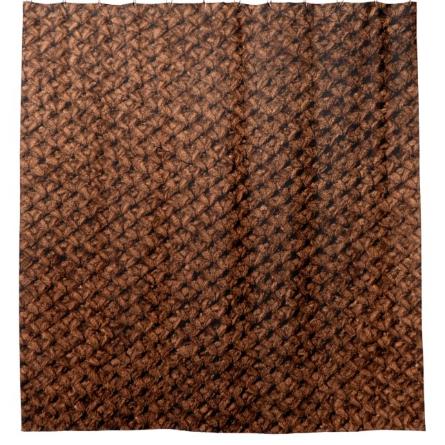 Rideaux De Douche Tissu en tissu marron foncé, ondulé ridé  (Devant)