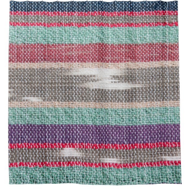 Rideaux De Douche Tissu rustique : Mosaïque texturée colorée (Devant)