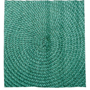 Rideaux De Douche Tissu vert tressé artificiel.