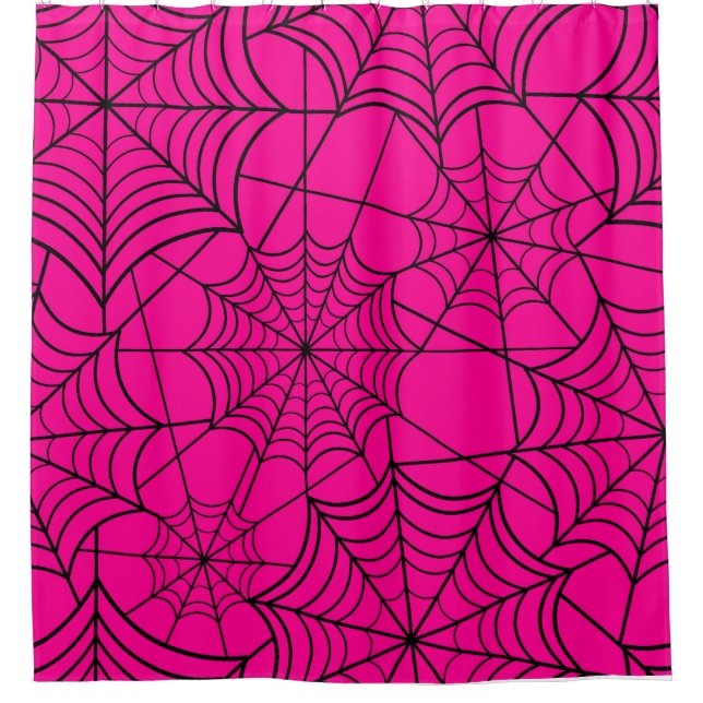 Rideaux De Douche toile d'araignée rose-chaud halloween (Devant)