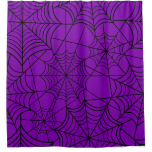 Rideaux De Douche toile d'araignée violette d'halloween
