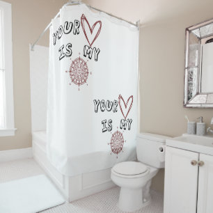 Rideaux De Douche Ton coeur est mon boussole