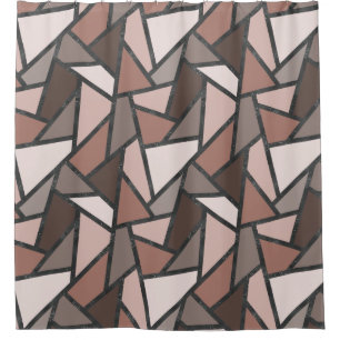 Rideaux De Douche Tons de motif en vitrail marron