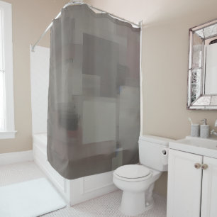 Rideaux De Douche Tons de terre carrés abstraits