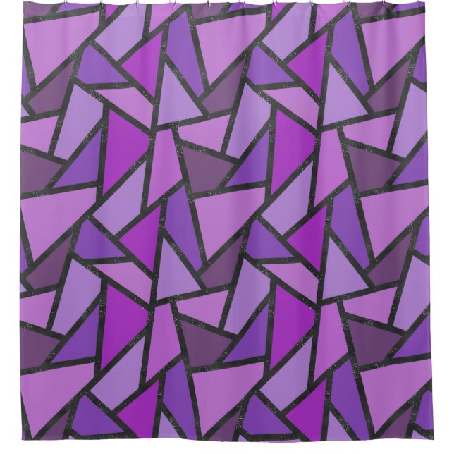 Rideaux De Douche Tons de vitrail violet motif (Devant)