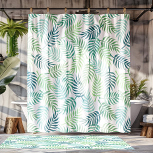 Rideaux De Douche Tons verts plam tropical feuille tapis motif