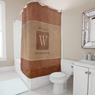 Rideaux De Douche Tonte en cuir châtaigne Brown