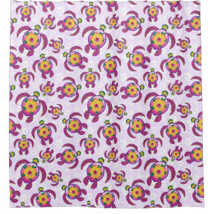 Rideaux De Douche Tortues de Honu rose Hibiscus Fleurs