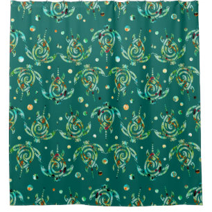 Rideaux De Douche Tortues de mer chamaniques Motif sans marin + votr