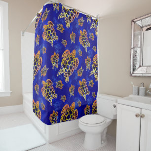 Rideaux De Douche Tortues marines Batik Art Africain