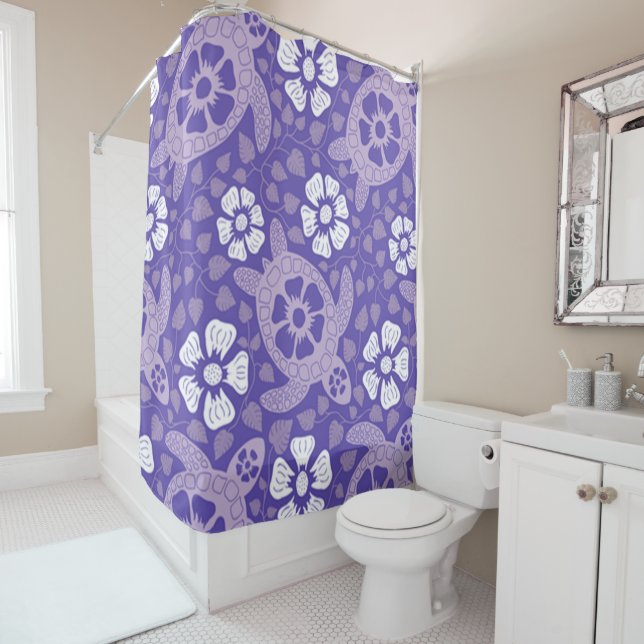 Rideaux De Douche Tortues violettes Kauai (En situation)