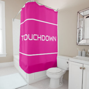 Rideaux De Douche TOUCHDOWN Bandes blanches modernes sur fond rose v