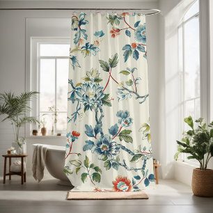 Rideaux De Douche Touche de motifs floraux décoratifs attirant l'oei