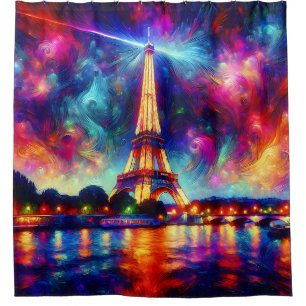 Rideaux De Douche "Tour Eiffel : Coucher de soleil sur la Seine"