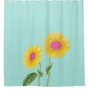 Rideaux De Douche Tournesol Vintage Rustique Moderne Floral Pastel B