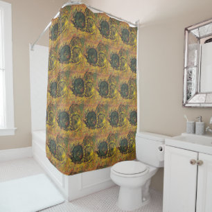 Rideaux De Douche Tournesols de Van Gogh - Art floral doré vintage