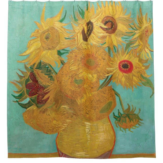 Rideaux De Douche Tournesols par Vincent van Gogh (Devant)