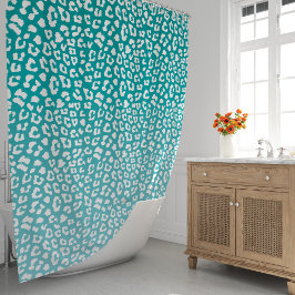 Rideaux De Douche Tourquoise Leopard Patters