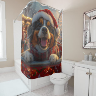 Rideaux De Douche Tours de manège de chien Bouvier des Flandres Noël