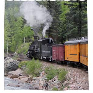 Rideaux De Douche Train de vapeur et rivière, le Colorado