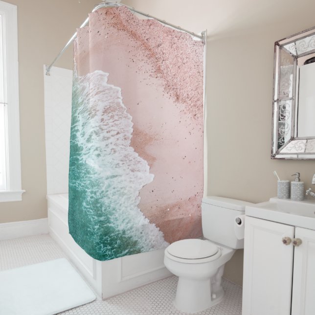 Rideaux De Douche Tranquillité des vagues de mer #3 #océan #mur #déc (En situation)