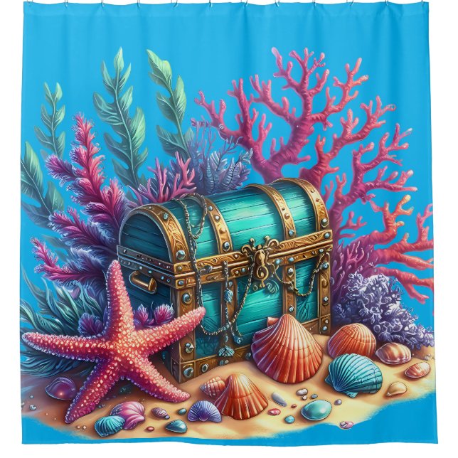 Rideaux De Douche "Trésor sous-marin" (Devant)