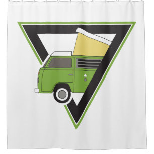 Rideaux De Douche triangle classique camper vert camper van