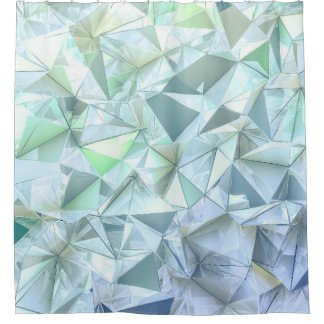Rideaux De Douche Triangle cristal 3D, rendu illustratif.
