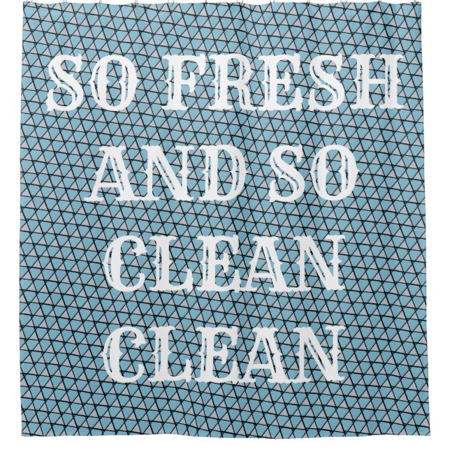 Rideaux De Douche Triangles bleus funky (Devant)