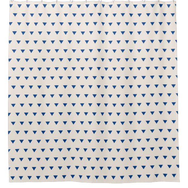 Rideaux De Douche Triangles géométriques modernes bleu et blanc Moti (Devant)