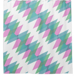 Rideaux De Douche Triangles rose et vert
