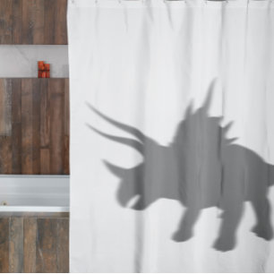 Rideaux De Douche Tricératops Dinosaur Silhouette Ombre Derrière