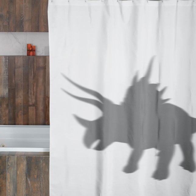 Rideaux De Douche Tricératops Dinosaur Silhouette Ombre Derrière (Créateur téléchargé)