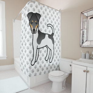 Rideaux De Douche Tricolor Smooth Fox Terrier Chien de Dessin Animé