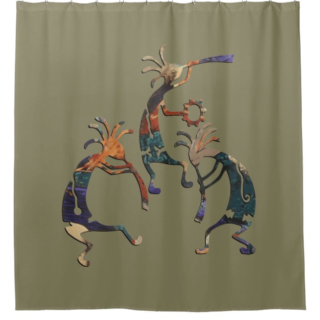 Rideaux De Douche Trio de musicien de KOKOPELLI + vos idées (Devant)