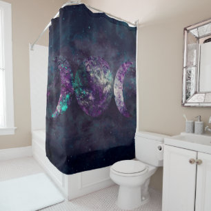 Rideaux De Douche Triple Déesse de la Lune Univers Espace