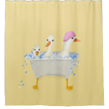 Trois canards dans une baignoire aquarelle fantais