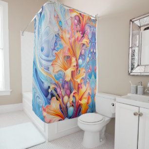 Rideaux De Douche Trompettes de la sérénade surréelle florale