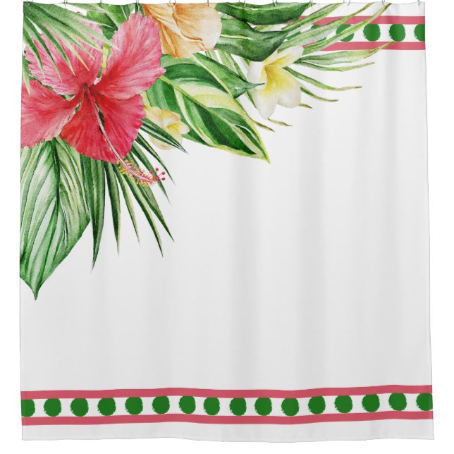 Rideaux De Douche Tropical Flowers Hibiscus (Devant)