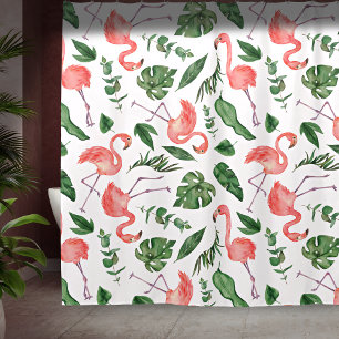 Rideaux De Douche Tropical Rose Flamingo Pattern v2 Salle de bain