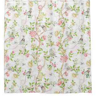 Rideaux De Douche Tropical Vintage Rococo Garden Chinoiserie