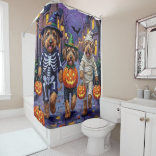 Rideaux De Douche Trottinette Airedale Terriers Trick-or-Treating Ha