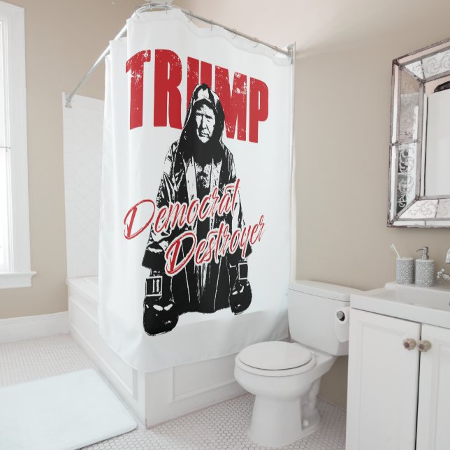 Rideaux De Douche Trump, le démocrate, l'Humour de conception graphi (En situation)