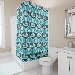 Rideaux De Douche Tulipes de style Art Nouveau Turquoise Turquoise