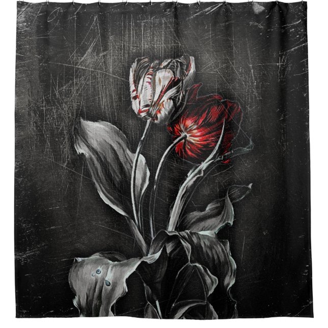 Rideaux De Douche Tulipes foncées (Devant)