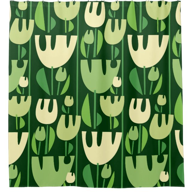 Rideaux De Douche Tulipes Motif de style scandinave (Devant)