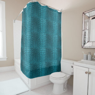Rideaux De Douche turquoise alligator imprimé bleu aqua bleu